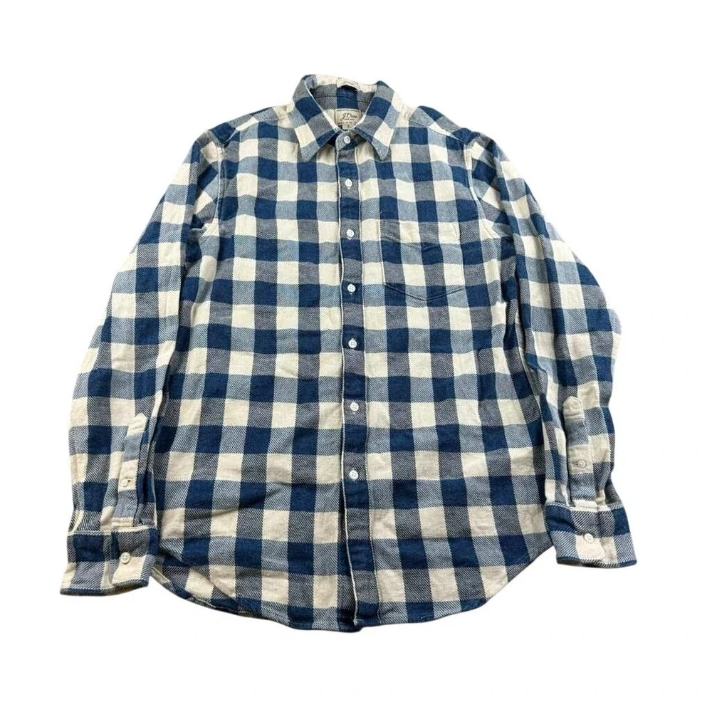 J.Crew Button Up Shirt Men S‎ Every Stitch Considered Buffalo Check Blue Classic